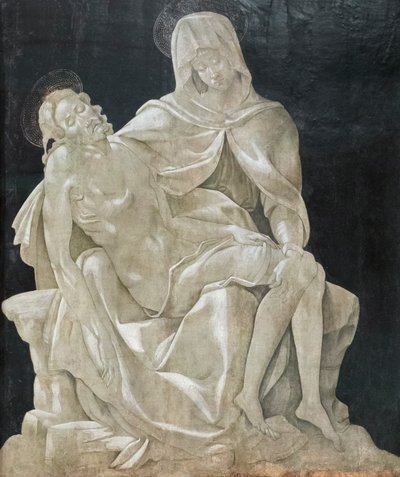 Rouw om de dode Christus (Pietà) door Master of the Manchester Madonna (attr. to)