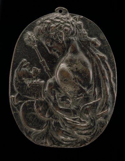 Een Bacchante door Master of the Martelli Mirror