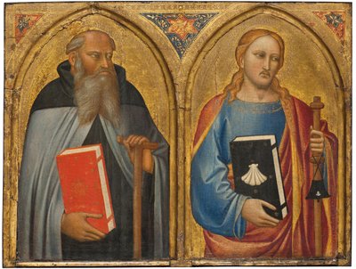 Sint Antonius Abt en Sint Jacobus de Meerdere door Master of the Misericordia