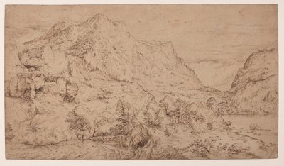 Alpenlandschap door Master of the Mountain Landscapes