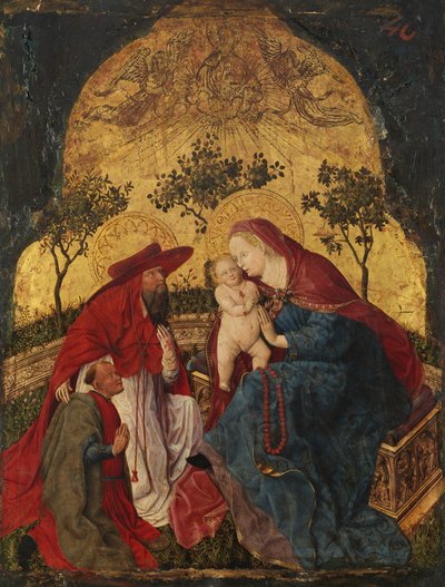 Maagd en Kind met een Donor Gepresenteerd door Sint Hiëronymus door Master of the Munich Bavarian Panels