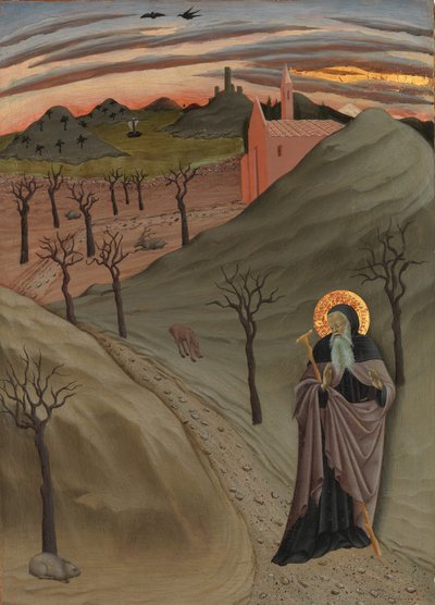 Sint Antonius de Abt in de wildernis, ca. 1435 door Master of the Osservanza