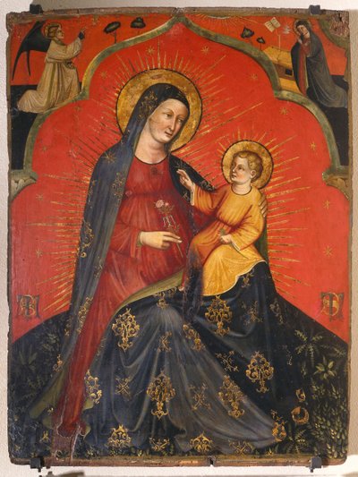 Madonna en Kind en Aankondiging, c.1390 door Master of the Pesaro Crucifix