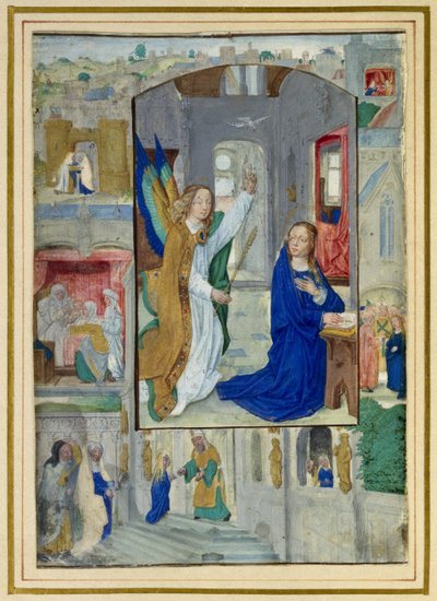 Aankondiging, uit een getijdenboek door Master of the Prayerbook