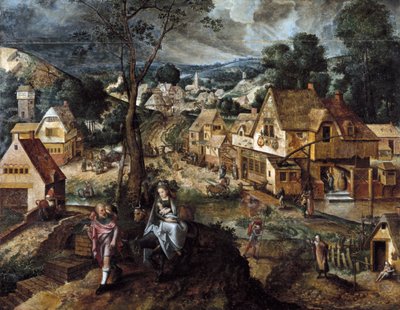 Vlucht naar Egypte door Master of the Prodigal Son