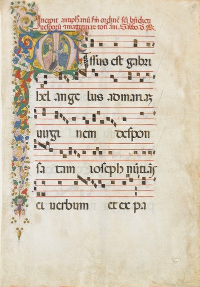 Manuscriptblad met Sint Jan de Evangelist en Sint Jan de Doper..., tweede helft 15e eeuw door Master of the Riccardiana Lactantius
