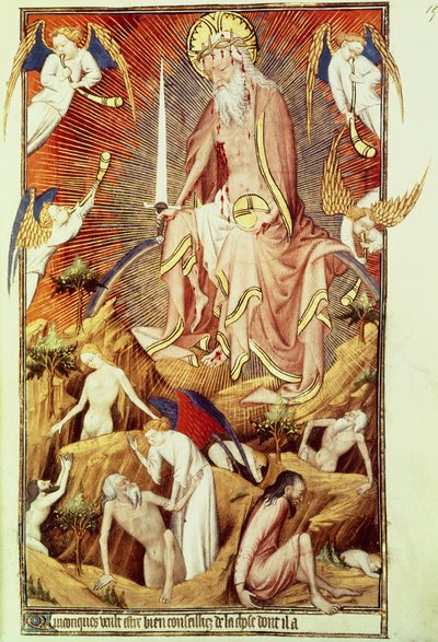 Ms Lat. 9471 f.194 Het Laatste Oordeel, uit de Grandes Heures de Rohan, c.1418-25 door Master of the Rohan Hours