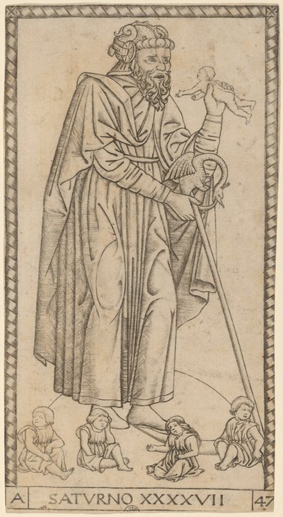 Saturno (Saturnus) door Master of the S Series Tarocchi