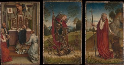 Sint-Michiel, De Mis van Sint-Gregorius, Sint-Hieronymus door Master of the Saint Catherine Legend