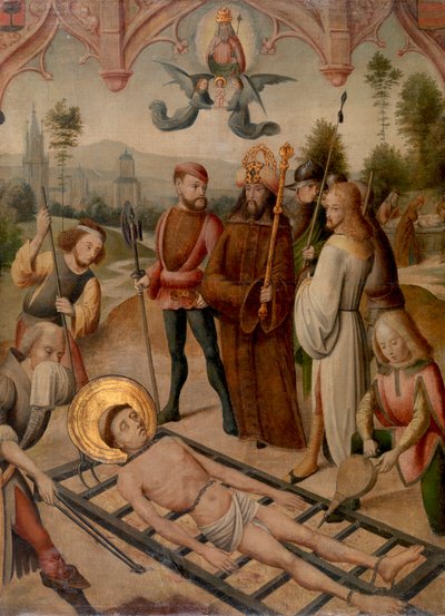 Martelaarschap van Sint Laurentius door Master of the Saint Ursula Legend
