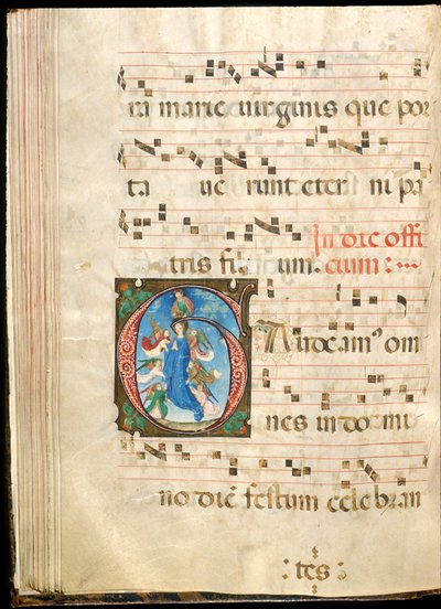 Hemelvaart van de Maagd, f.72v uit een graduale, laat 15e eeuw door Master of the Saluces Hours (attr. to)
