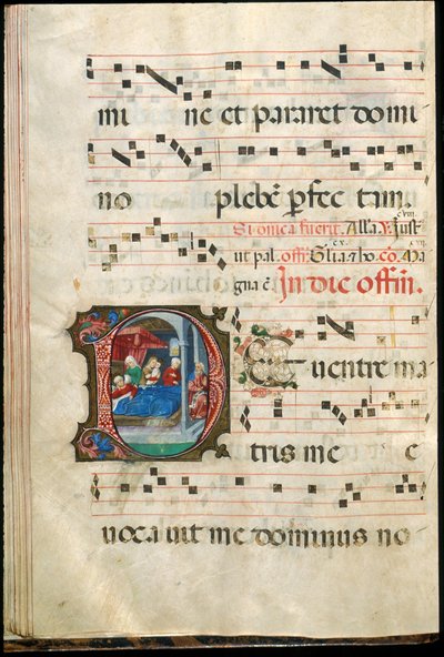 Folio uit een gradual, eind 15e eeuw door Master of the Saluces Hours (attr. to)