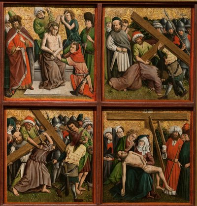 Altaarstuk met De Passie van Christus door Master of the Schlägl Altarpiece