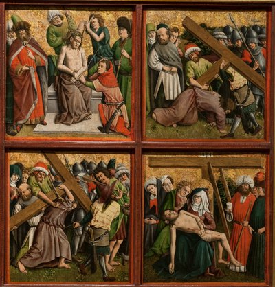 Altaarstuk met De Passie van Christus door Master of the Schlägl Altarpiece