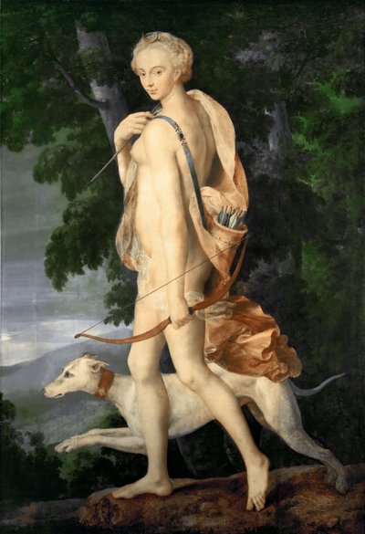Diana de Jager door Master of the School of Fontainebleau