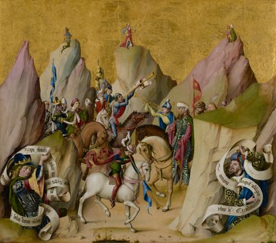 De Ontmoeting van de Drie Koningen, met David en Jesaja (recto); De Tenhemelopneming van de Maagd (verso) door Master of the St. Bartholomew Altarpiece