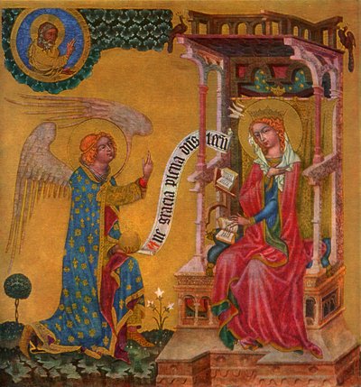 Aankondiging van de Maagd Maria, ca. 1350 door Master of the Vyssi Brod Altar