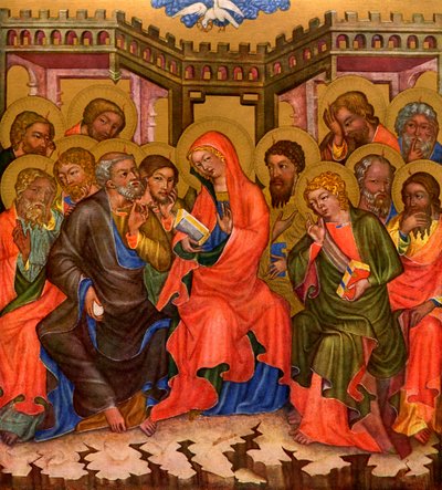 Nederdaling van de Heilige Geest door Master of the Vyssi Brod Altar