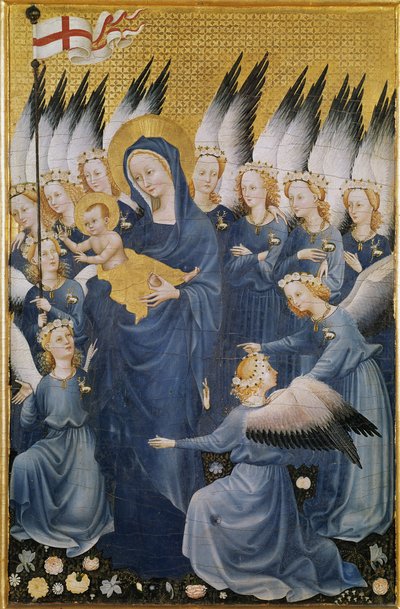 De Maagd heeft het Kind door Master of the Wilton Diptych