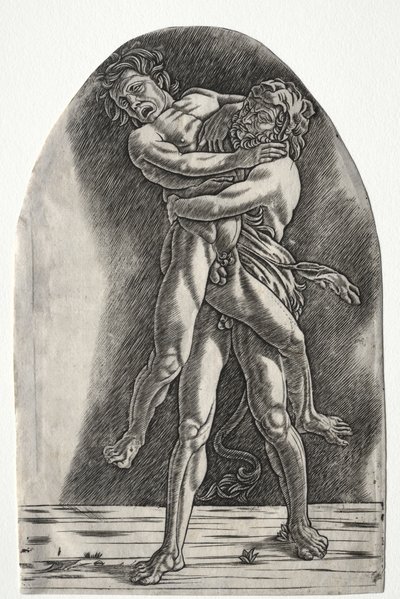 Hercules en Antaeus, c.1510 door Master of the Year 1515