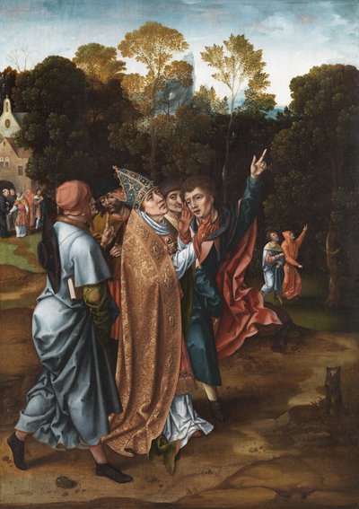 Visioen van de Bisschop, c.1510-20 door Master of the von Groote Adoration
