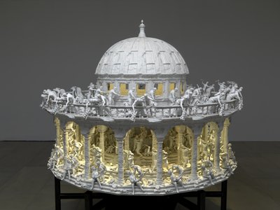 All Things Fall, 2014 (staal, aluminium, gips, hars, LED-verlichting, motor) door Mat Collishaw