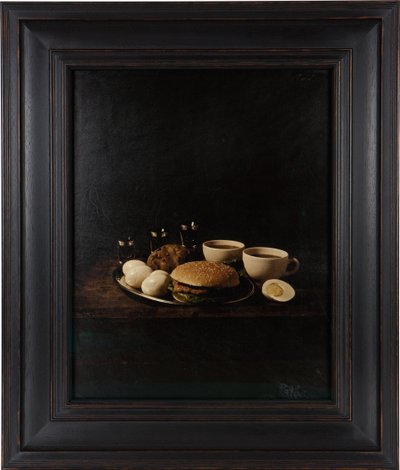 Last Meal on Death Row, Gary Gilmore, 2012 (digitale transferprint op perkament van geitenleer) door Mat Collishaw