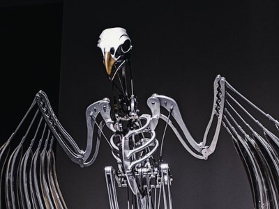 The Nerve Rack, 2019 (Acetaal, Acryl, Aluminium, Messing, Elektrische schakelingen, Verf, PVC, Hars, Servomotoren, Staal) door Mat Collishaw