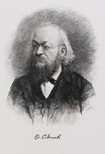 Portret van de historicus Fyodor Fyodorovich Sokolov 1841-1909, 1900s door Mate