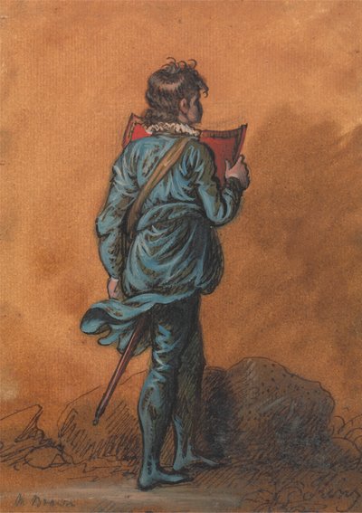 Een Pagejongen in Blauw met een Rood Schild door Mather Brown