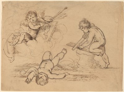 Allegorie: Vier putti door Mather Brown