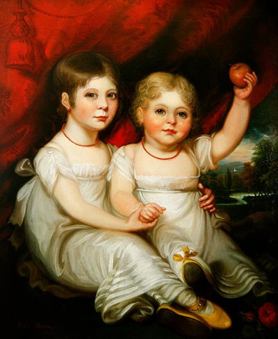 Portret van twee jonge meisjes door Mather Brown