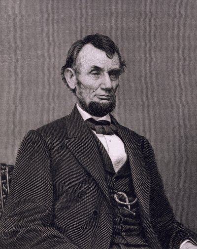 Abraham Lincoln, gegraveerd van een foto door William G. Jackman door Mathew (after) Brady