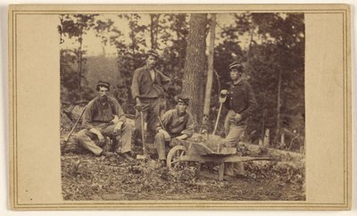 Pioniersafdeling van het 69e regiment N.Y.V. door Mathew B. Brady