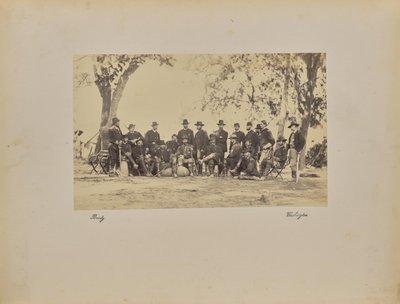 Burnside en personeel door Mathew B. Brady