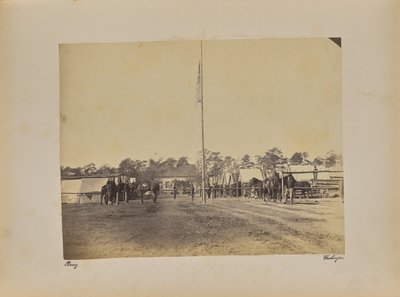Fort Brady 1e Connecticut artillerie. Winterkwartier bouwen door Mathew B. Brady