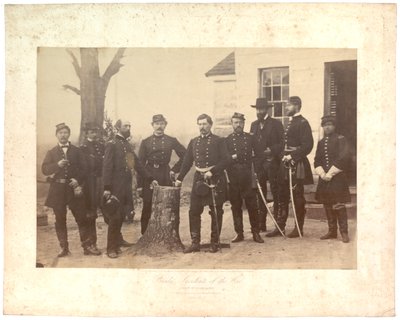 Albuminefoto van Generaal McClellan bij het Hoofdkwartier, Brigade van Gen. Morrell, 1862 door Mathew B. Brady