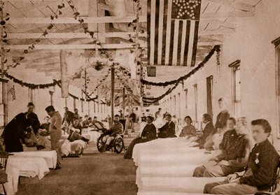 Legerhospitaal nabij Washington, D.C., 1861-65 door Mathew B. Brady