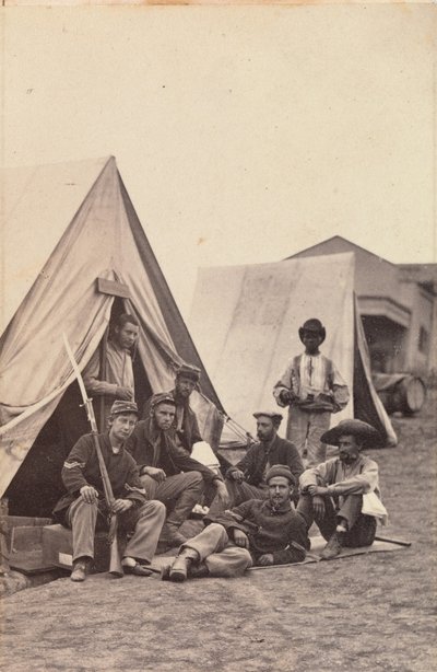 [Kampscène met soldaten van de 22e New York State Militia, Harper