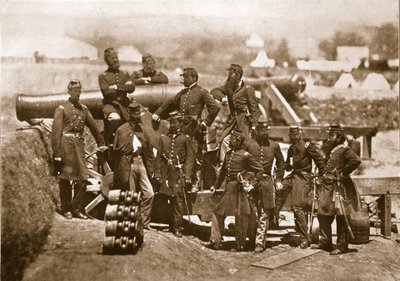 Generaal Corcoran (helemaal links) en Officieren van de 69e New York Vrijwilligers, 1861-65 door Mathew B. Brady