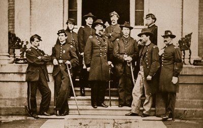 Generaal O. B. Wilcox en staf, 1861-65 door Mathew B. Brady