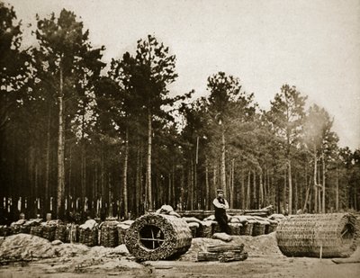 Het Maken van Gabions voor Petersburg, 1861-65 door Mathew B. Brady