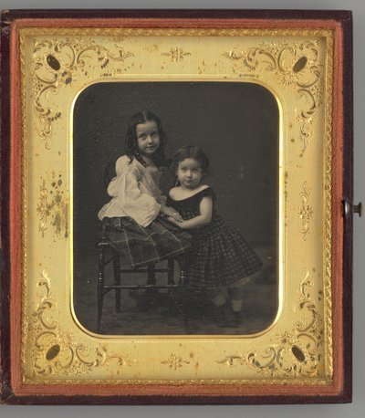 Ongenoemd portret van twee meisjes, 1861 door Mathew Brady