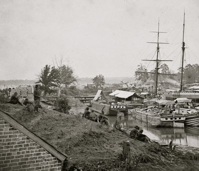 White House Landing aan de Pamunkey, 1862 door Mathew B. Brady