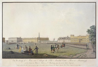 Uitzicht op het Marsveld en het Marmeren Paleis in Sint-Petersburg, 1804 door Mathias Gabriel Lory