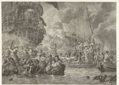 De Nederlandse aanval op de Medway en de verovering van de Royal Charles, 1667 door Mathias de Sallieth