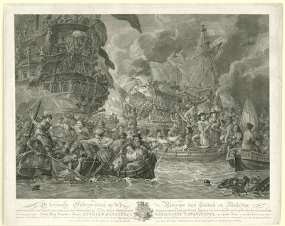 De Nederlandse aanval op de Medway en de verovering van de Royal Charles, 1667 door Mathias de Sallieth