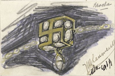 Ontwerp voor een broche door Mathieu Lauweriks