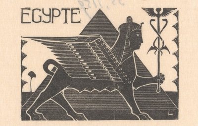 Sfinx en piramide door Mathieu Lauweriks