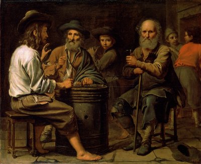 Boeren in een taverne, 1640s door Mathieu Le Nain